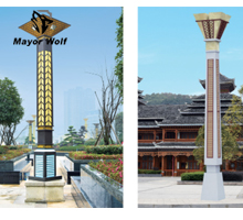 Mayor Wolf 厂家定制4米LED户外方形立柱庭院灯防水别墅公园广场景观道路照明